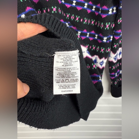 Loft women’s XS black multicolor pattern sweater. Size XS. - Picture 3 of 4
